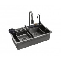 Кухонна мийка Kroner KRP Schwarze - SET7545NB PVD (3.0/0.8 мм)