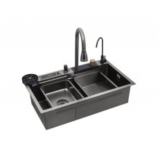 Кухонна мийка Kroner KRP Schwarze - SET7545NB PVD (3.0/0.8 мм)