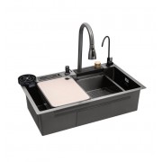 Кухонна мийка Kroner KRP Schwarze - SET7545NB PVD (3.0/0.8 мм)
