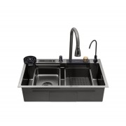 Кухонна мийка Kroner KRP Schwarze - SET7545NB PVD (3.0/0.8 мм)